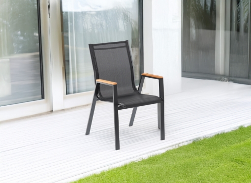 Garden Line Сталеве Садове Крісло Polywood 61 x 56 x 90 См Чорне, RIT9507 - Home Club