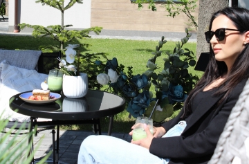 Garden Line Круглый складной столик 60 x 70 см, черный, SAD6636 - Home Club