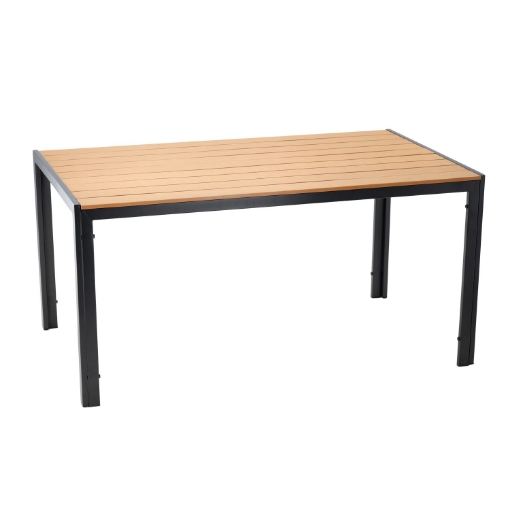 Garden Line Стальный Садовый Стол С Столовой Складкой Polywood 150 x 90 x 73 См Черный, RIT9491 - Home Club