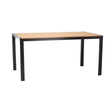 Garden Line Стальный Садовый Стол С Столовой Складкой Polywood 150 x 90 x 73 См Черный, RIT9491 - Home Club