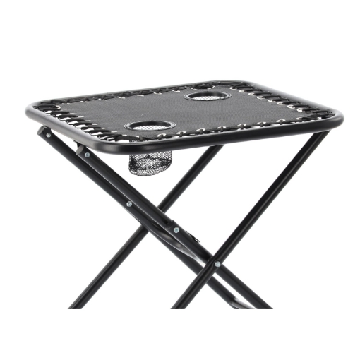 Garden Line Складной туристический стол 50 x 50 x 50 см с подставками для напитков, черный, LEZ2739 - Home Club