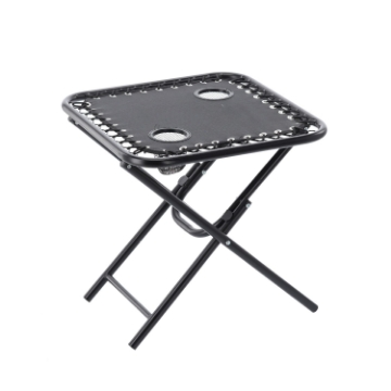 Garden Line Складной туристический стол 50 x 50 x 50 см с подставками для напитков, черный, LEZ2739 - Home Club