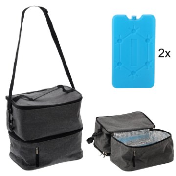 Garden Line Термосумка 26,7 x 17,8 x 28 см, 13 л, серая, с двумя охлаждающими вставками, IZO9257 - Home Club