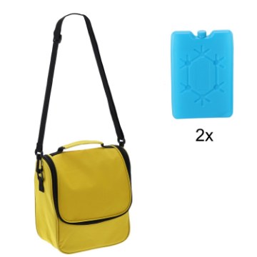 Garden Line Термосумка 22 x 12 x 24 см, 6 л, на плечо, желтая, с двумя охлаждающими вставками, IZO9295 - Home Club