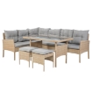 Garden Line Набір Меблів З Ратану «Берно» (Кутовий Диван + 2 Пуфи + Стіл) Бежевий + Сірі Подушки, SAD9576 - Home Club, зображення 3