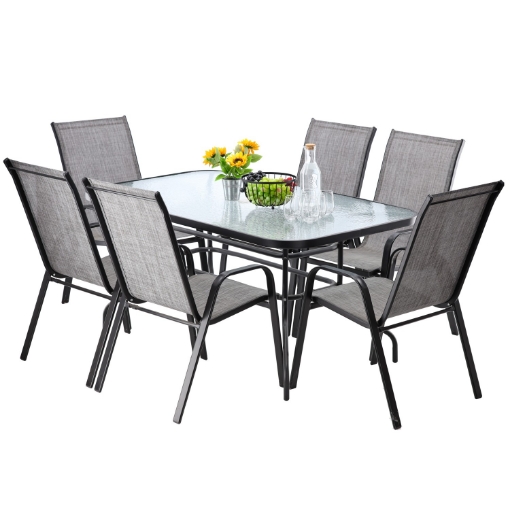 Garden Line Комплект садовой мебели: стол 150 x 90 x 70 см/Neo2286/ + 6 стульев 54 x 72 x 96 см/Neo9917 X 3/, NEO2286KPL - Home Club