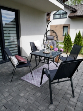 Garden Line Набор Садовой Мебели - 4 Стула + Круглый Стол - Серый, TIH3514 - Home Club