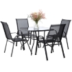 Garden Line Набор Садовой Мебели - 4 Стула + Квадратный Стол - Черный, TIH3521 - Home Club, изображение 4