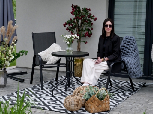 Garden Line Балконный Набор Мебели - 2 Стула + Стол - Черный, SAD5895 - Home Club