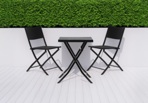 Garden Line Комплект складной мебели для балкона (столик + 2 стула) антрацит, ZUM9930 - Home Club