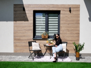 Garden Line Набор Балконной Мебели - Стол + 2 Складных Стула - Черный, SAD7132 - Home Club