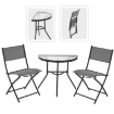 Garden Line Набір Балконних Меблів - Стілок-Півстіл + 2 Складні Стільці - Сірий, SAD7149 - Home Club, зображення 3