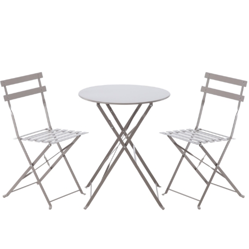 Garden Line Набір Садових Меблів Сірий (Круглий Стіл + 2 Стільці), GOM5141 - Home Club