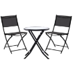 Garden Line Набір Балконних Меблів - Круглий Стіл + 2 Складні Стільці - Чорний, SAD6643 - Home Club, зображення 2