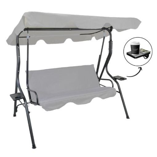 Garden Line Садова Гірка 170 x 110 x 153 см Сіра Без Підставки. З Підставками Для Кубка, KRE5422 - Home Club