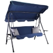 Garden Line Садовая Качель A-Type 170 x 118 x 153 см, Синяя С Серыми Подушками И Подставками Для Чашек, KRE9696 - Home Club, изображение 3