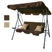 Chomik Садовая Качель A-Type 170 x 118 x 153 см, Брюнетово-Бежевая С Бежевыми Подушками И Подставками Для Кубков, KRE7626 - Home Club