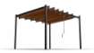 Garden Line Садовая пергола с подвижными ламелями из поликарбоната 3 x 3 м, коричневого цвета, TUN4016 - Home Club, изображение 4