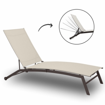 Garden Line Садовый Шезлонг 195x63x90 см Бежевый, ANH0692 - Home Club