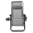Garden Line Складной садовый шезлонг с подставкой, карманом и подголовником, серый, LEZ5758 - Home Club, изображение 5