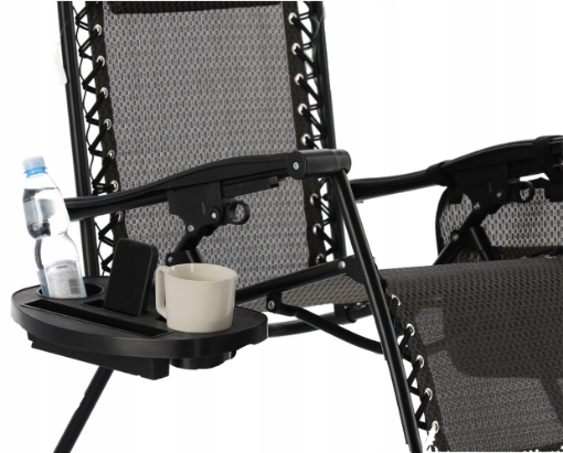 Garden Line Складной садовый шезлонг с подставкой, карманом и подголовником, LEZ2753 - Home Club