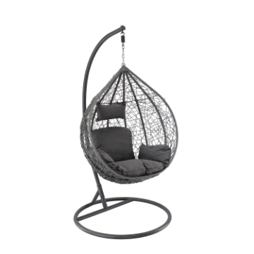 Garden Line Подвесное кресло, размер S, темно-серое, подушка - темно-серая, рама - темно-серая, FAT9719 - Home Club