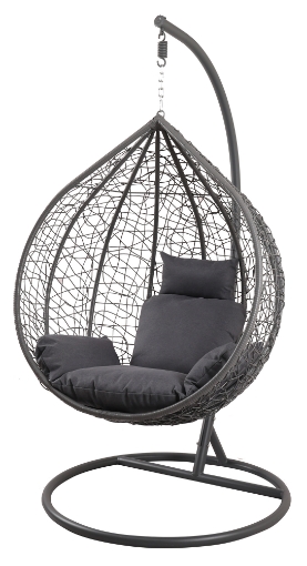Garden Line Подвесное кресло, размер L, темно-серый, подушка - темно-серая, рама - темно-серая, FAT9726 - Home Club