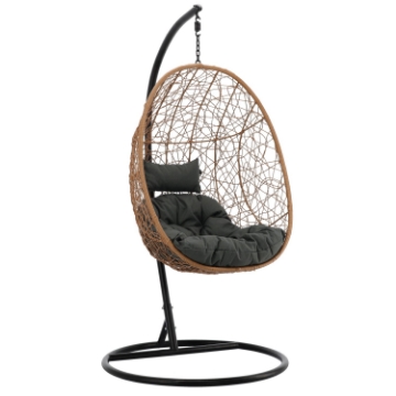 Chomik Зависящее Кресло, Подушка - Темно-Серая, Рама - Черная 115 X 90 X D67 См, FAT6437 - Home Club