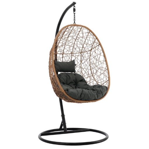 Chomik Зависящее Кресло, Подушка - Темно-Серая, Рама - Черная 115 X 90 X D67 См, FAT6437 - Home Club