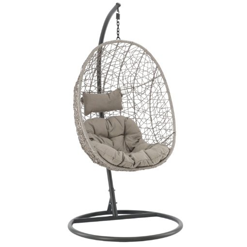 Chomik Подвесное кресло, серый, подушка - серая, рама - темно-серая, 115 x 90 x D67 см, FAT6444 - Home Club