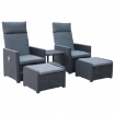 Garden Line Набор Садовой Мебели - Антрацит (2 Разкладывающихся Кресла, Стол, 2 Подножки), ZUM6430 - Home Club, изображение 3