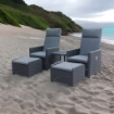 Garden Line Набор Садовой Мебели - Антрацит (2 Разкладывающихся Кресла, Стол, 2 Подножки), ZUM6430 - Home Club, изображение 4