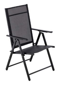 Garden Line Складной садовый стул из стали, 66 x 53 x 107 см, черный, TIH3484 - Home Club