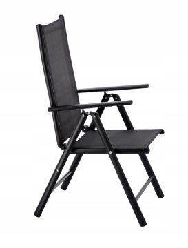 Garden Line Складной садовый стул из алюминия, 66 x 56 x 107 см, черный, TIH3507 - Home Club