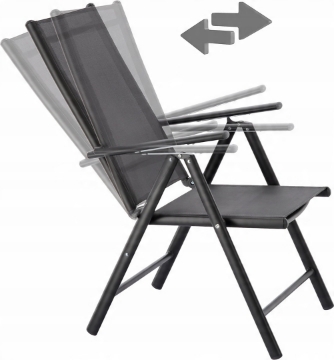 Garden Line Складной садовый стул из алюминия, 66 x 56 x 107 см, серый, TIH3804 - Home Club