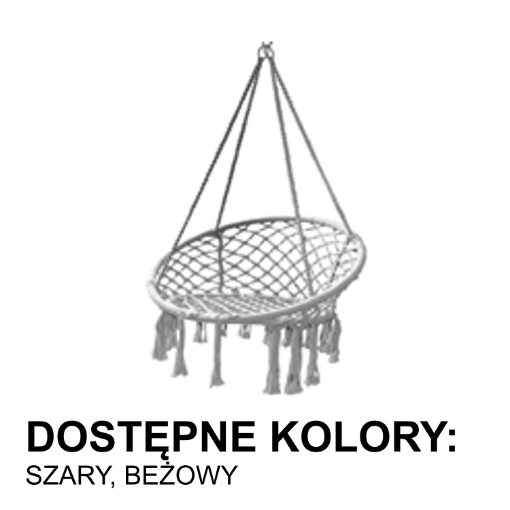 Garden Line Підвісне Крісло - Лебедине Гніздо 80 x 60 x 120 См Бежеве/Сіре, HAM2696 - Home Club