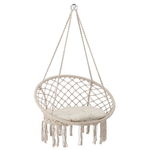 Chomik Підвісний Крісло - Лебедине Гніздо З Подушкою 80 x 60 x 120 См Бежевий, HAM5288 - Home Club
