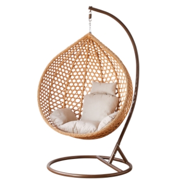 Garden Line Подвесное кресло, размер Xl, коричневый, подушка бежевая, рама коричневая, FAT0193 - Home Club