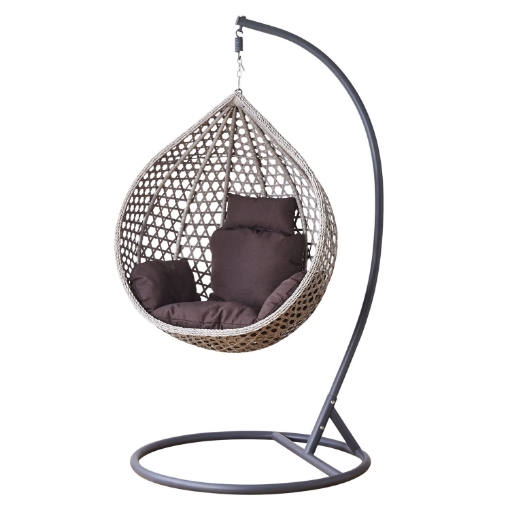 Garden Line Подвесной кресло, размер S, серый, подушка серая, рама темно-серая, FAT0209 - Home Club