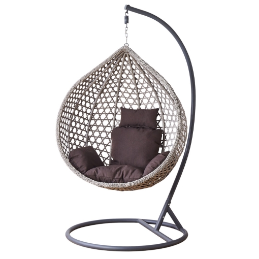 Garden Line Подвесное кресло, размер L, серый, подушка серая, рама темно-серая, FAT0216 - Home Club