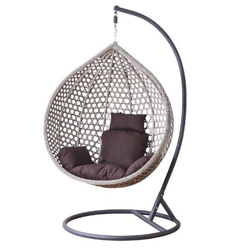 Garden Line Подвесной кресло, размер Xl, серый, подушка серая, рама темно-серая, FAT0223 - Home Club