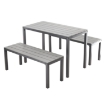 Garden Line Набір Садових Меблів Стіл 110 x 58,5 x 75,5 См + 2 Лавки 110 x 39 x 45 См Сірий, MEB0841 - Home Club