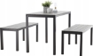 Garden Line Набір Садових Меблів Стіл 110 x 58,5 x 75,5 См + 2 Лавки 110 x 39 x 45 См Сірий, MEB0841 - Home Club, зображення 6