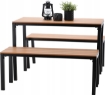 Garden Line Набір Садових Меблів Стіл 110 x 58,5 x 75,5 См + 2 Лавки 110 x 39 x 45 См Брунатний, MEB0858 - Home Club, зображення 3