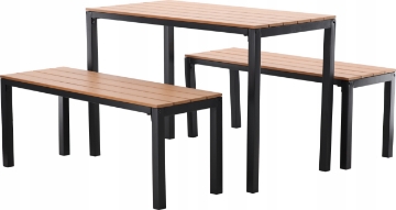 Garden Line Комплект садовой мебели: стол 110 x 58,5 x 75,5 см + 2 скамейки 110 x 39 x 45 см, цвет: коричневый., MEB0858 - Home Club