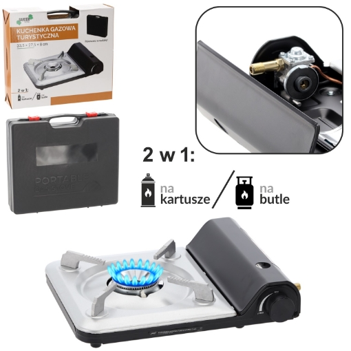 Chomik Туристична Газова Кухонна Плита 2В1 На Картуши/Балони 3,5 квт, GAZ8609 - Home Club