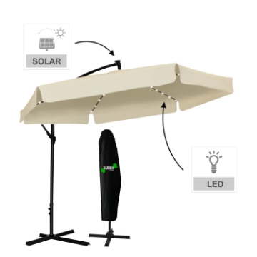 Garden Line Садовый Зонт 3 М Бежевый «Banana» С Чехлом И Светодиодами, GAO1503 - Home Club