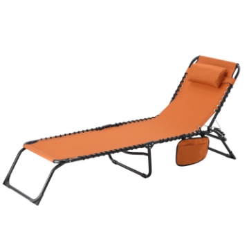 Garden Line Шезлонг / складная садовая кровать 190 x 58 x 30 см с карманом, коричневый, LEZ2784 - Home Club