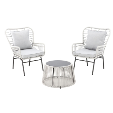 Garden Line Набор Садовой Мебели - (2 Кресла + Стол) - Серый Цвет., ABI8052 - Home Club