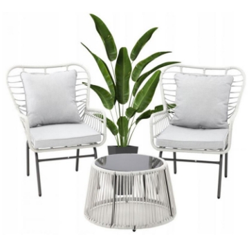 Garden Line Набор Садовой Мебели - (2 Кресла + Стол) - Серый Цвет., ABI8052 - Home Club